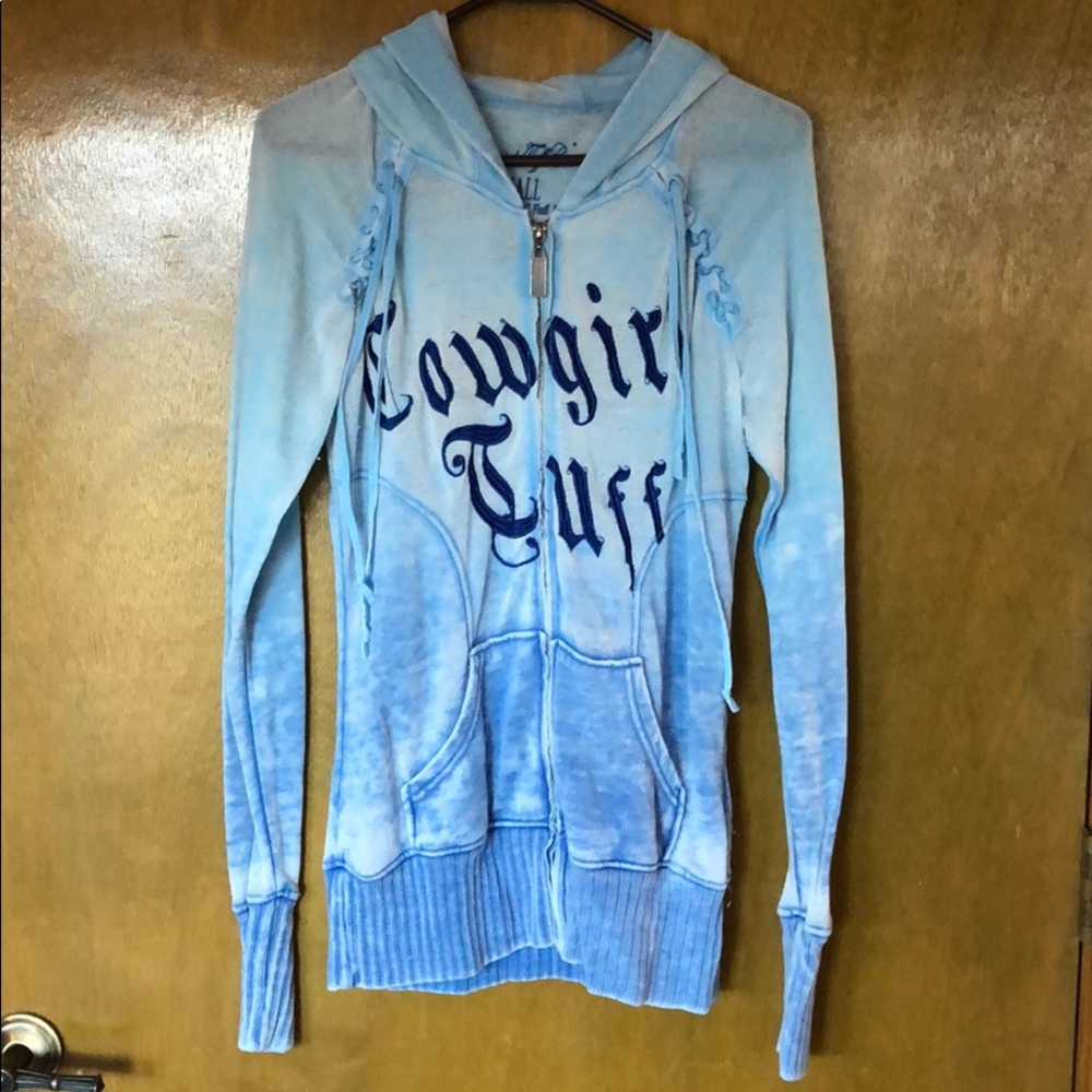 Cowgirl tuff zip up hoodie